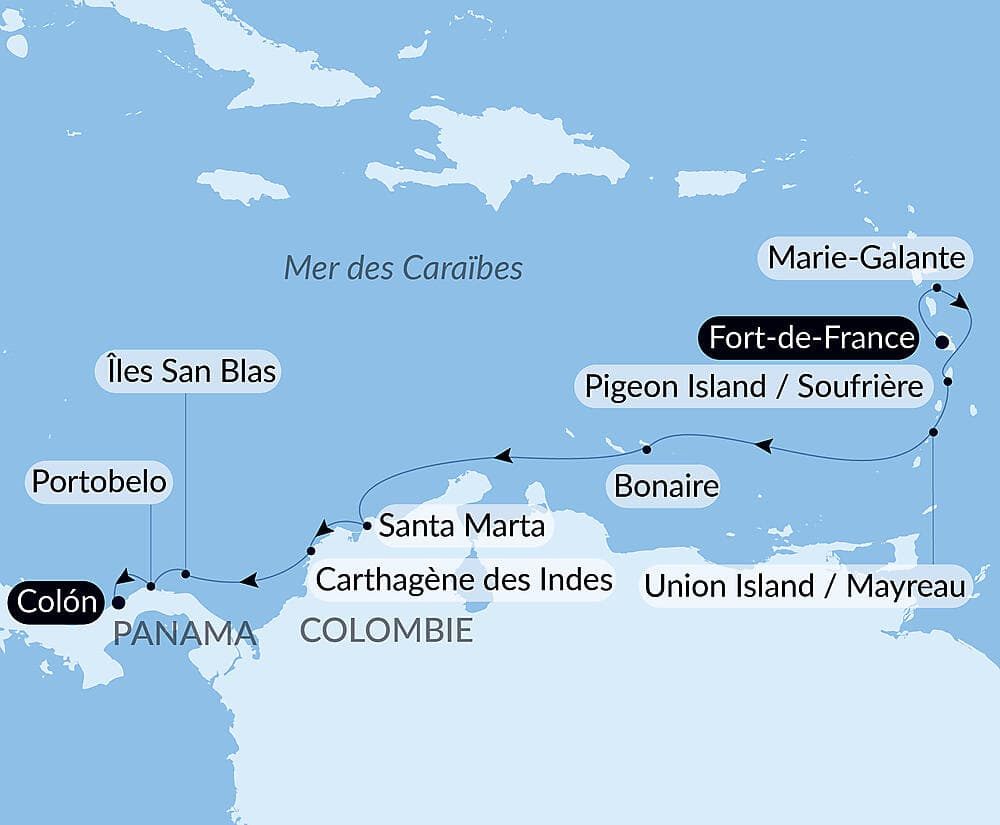 Panama, Colombie et les îles Caraïbes