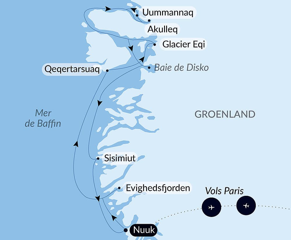 Baie de Disko et villages inuits